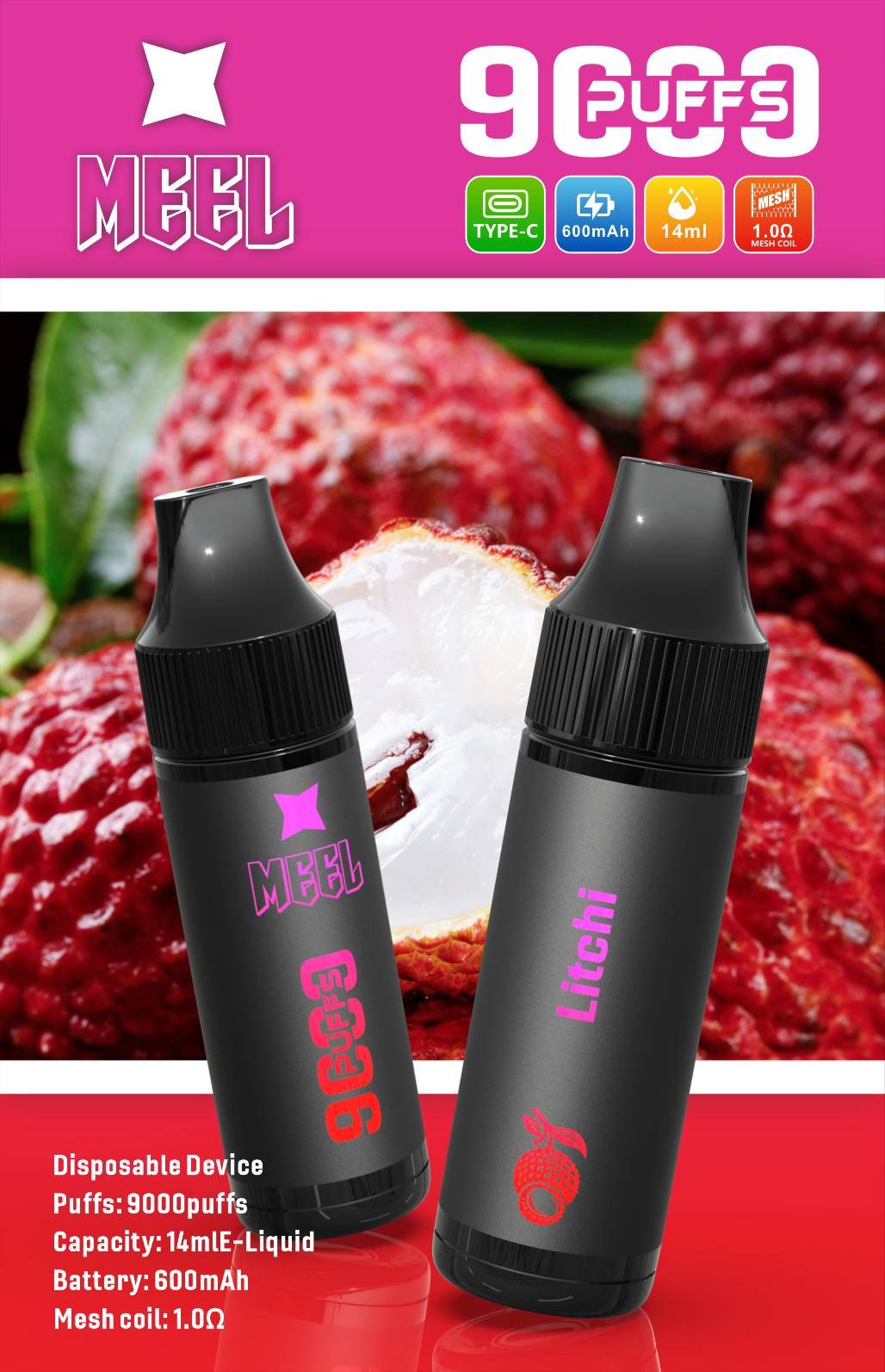 Meel 9000 Puffs 拋棄式電子煙 可充電一次性煙桿 台灣現貨 蒸汽天堂 711到付 5 Meel 9000 Puffs 拋棄式電子煙 可充電一次性煙桿 台灣現貨 蒸汽天堂 711到付:圖片 5