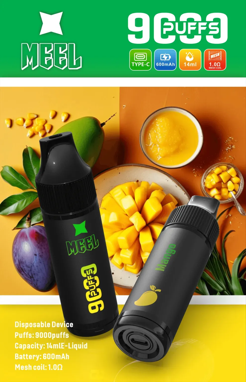 Meel 9000 Puffs 拋棄式電子煙 可充電一次性煙桿 台灣現貨 蒸汽天堂 711到付 6 Meel 9000 Puffs 拋棄式電子煙 可充電一次性煙桿 台灣現貨 蒸汽天堂 711到付:圖片 6