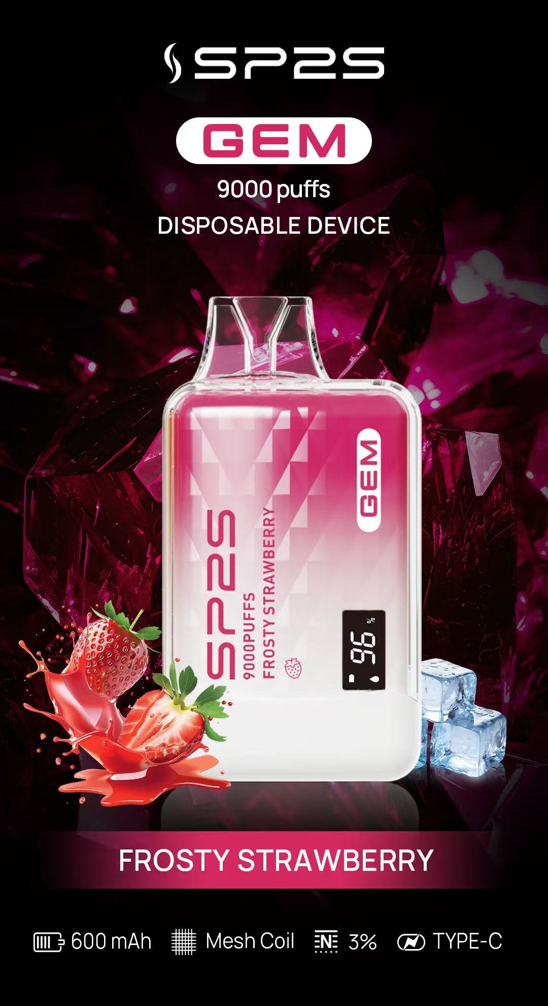 SP2S GEM 9000 PUFFS 思博瑞 抛棄式電子煙 蒸汽天堂 台灣現貨 711到付 3 sp2